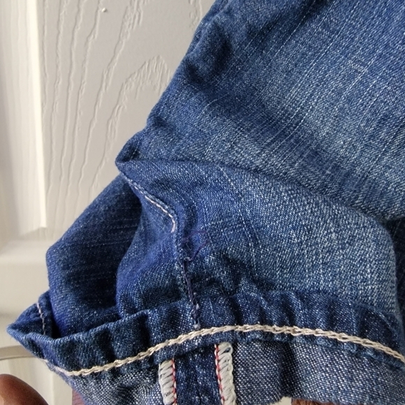 Big Star 1874 Short Denim Overalls Sz S Romper Linen Pockets Y2K 90s - Picture 4 of 12